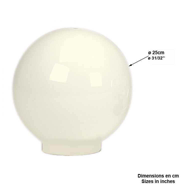 Bol de rechange opaque ø25cm L3690 Globe de rechange Globe opaque L3690