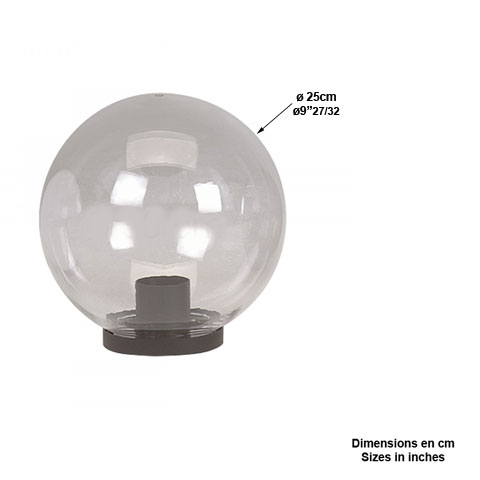 Bol de rechange translucide ø25cm L3757 Globe de rechange Globe translucide L3757