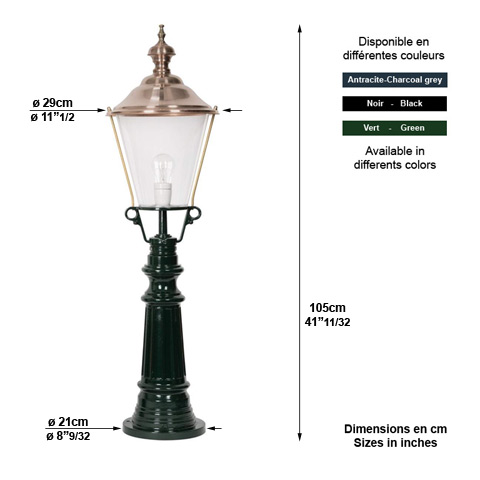 Luminaire TIMOR 105cm L5026 Nostalgique Lanterne ronde L5026
