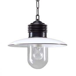 Plafonnier suspension à chaine AMPERE noir et blanc hauteur 32cm