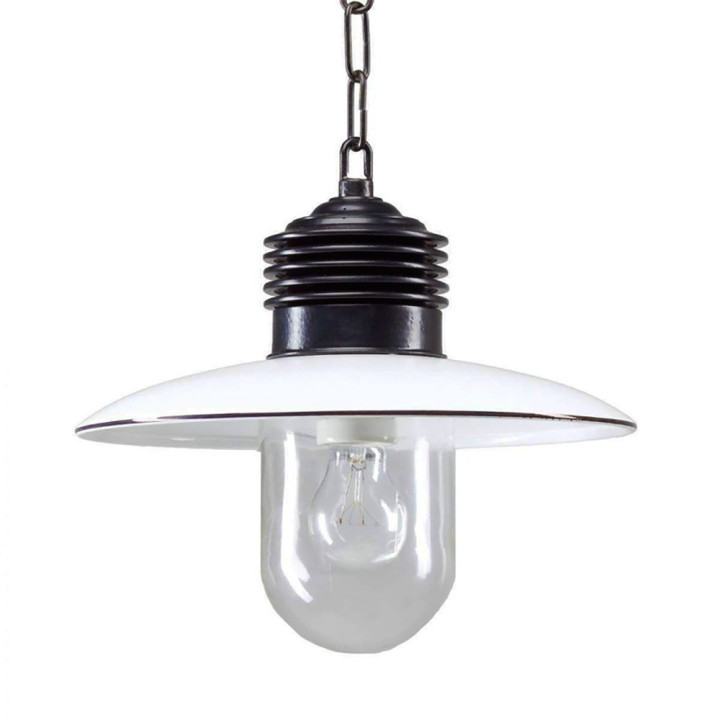 Plafonnier suspension à chaine AMPERE noir et blanc hauteur 32cm