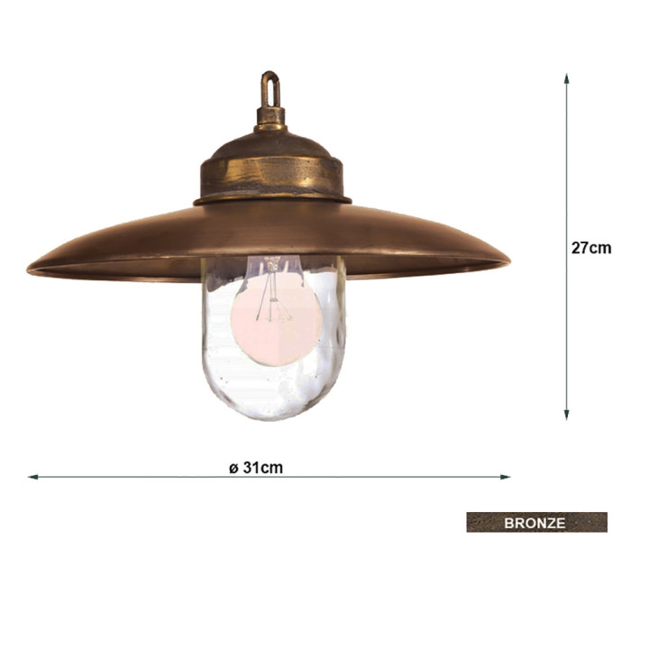 Suspension à chaine en bronze LANDES htr 27cm diamètre 31cm