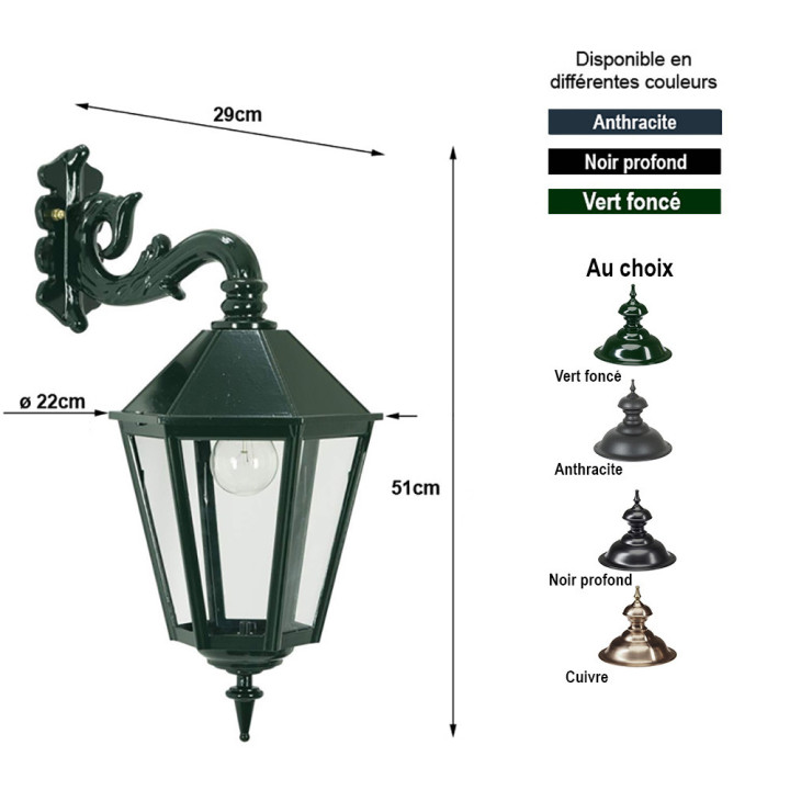 Applique murale MUIDEN hexagonale classique suspendue Htr 51cm
