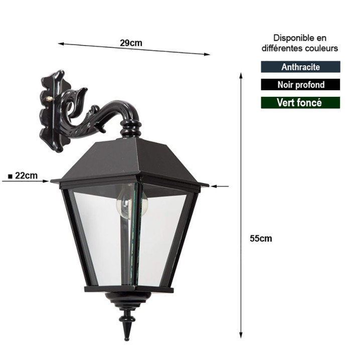 Applique murale MAREN M40 carrée classique suspendue-Htr 55cm