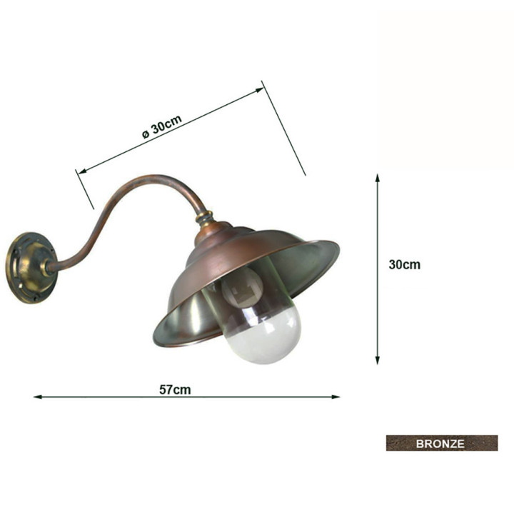 Applique murale SAVOYE LL ronde en bronze et cuivre hauteur 30cm