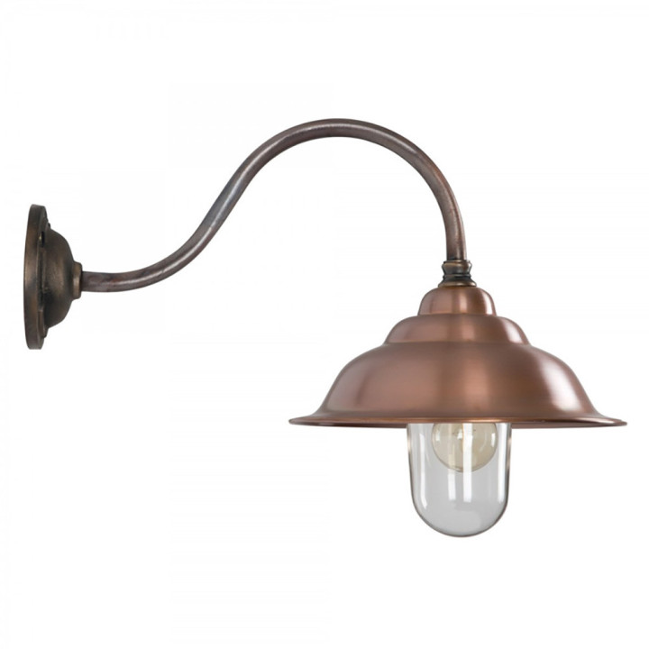 Applique murale SAVOYE L ronde en bronze et cuivre hauteur 39cm