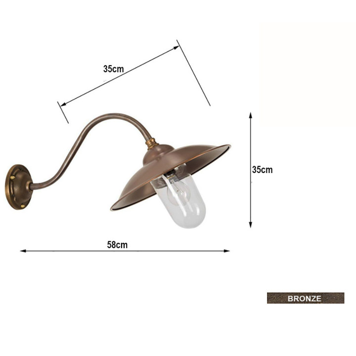 Applique murale VIENNA LL ronde en bronze et cuivre hauteur 35cm