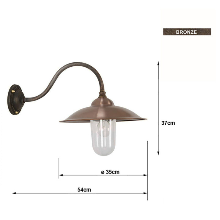 Applique murale VIENNA L ronde en bronze et cuivre hauteur 37cm