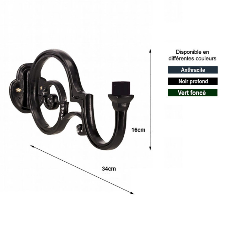 Console AMSTEL M fonte d'alu pour applique murale - prof 34cm