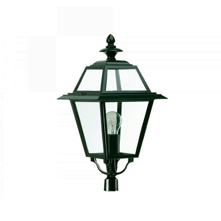 Lanterne carrée classique vitrée K14A Hauteur 47cm en aluminium