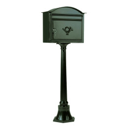 Boite aux lettres en fonte d'aluminium modèle B7 sur potelet 113cm