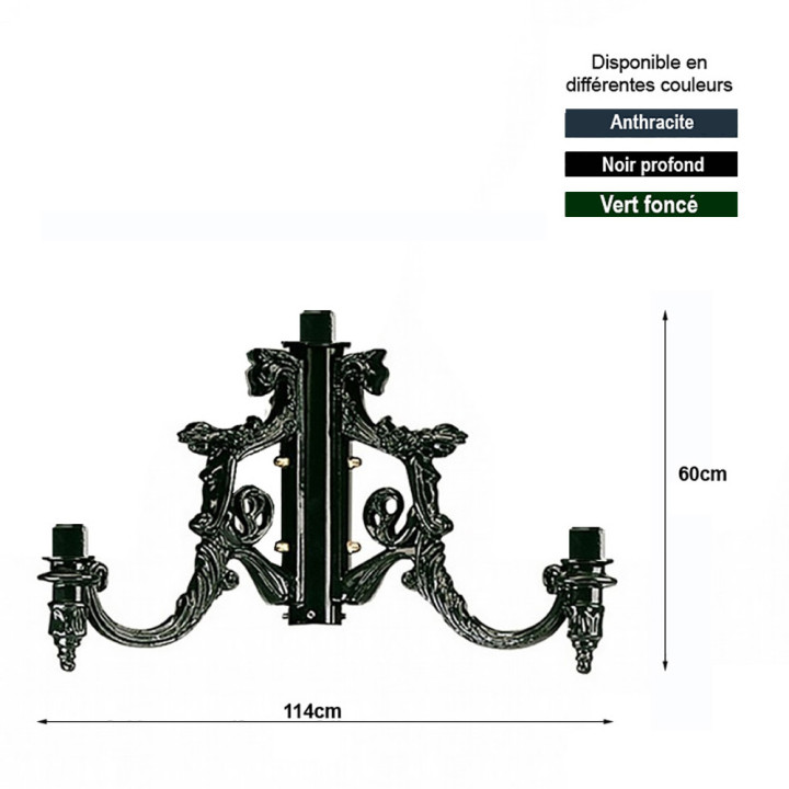 Potences - réhausses pour 4 lanternes pour tous les poteaux fonte