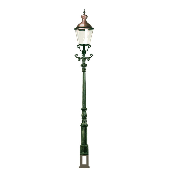 Lampadaire DEN HAAG avec son luminaire rond classique 4,05m