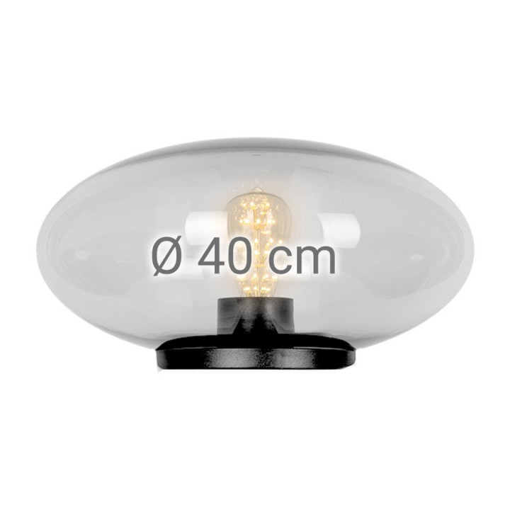 globes elliptiques ø40cm translucides fumés ou opaques htr 18cm