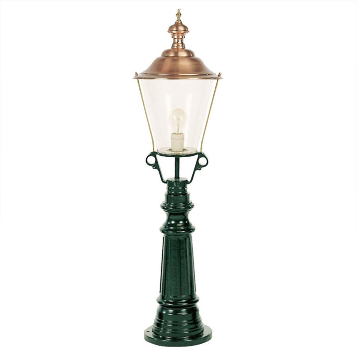Luminaire TIMOR rond classique monté sur potelet alu H 105cm