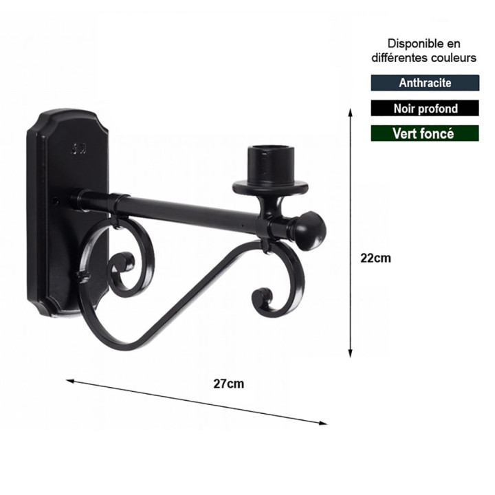 Equerre murale ARNHEM profondeur 27cm en aluminium coulé