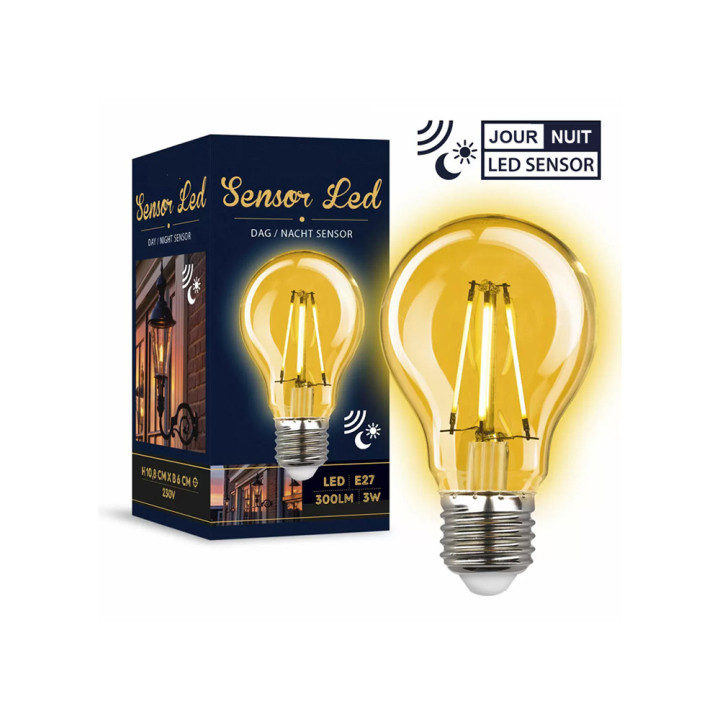 Ampoules avec capteurs jour nuit LED de 2 à 3 watt, 130 à 300 lumen