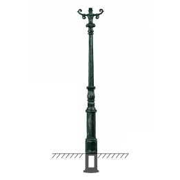 Poteaux modèle H2 à sceller pour luminaires - H275/300cm en fonte