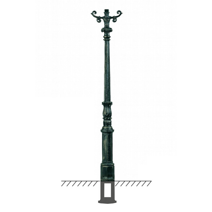 Poteaux modèle H2 à sceller pour luminaires - H275/300cm en fonte