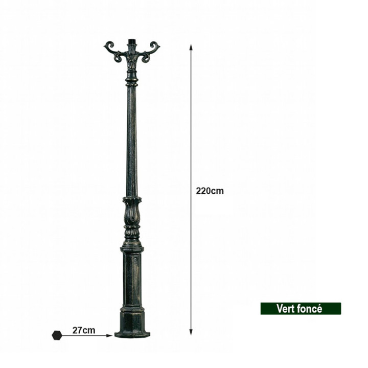 Poteaux modèle H5 à sceller pour luminaires - H220cm en fonte