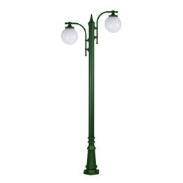 Lampadaire MADEIRA 2 lampes boule sphère ø25cm, hauteur 288cm