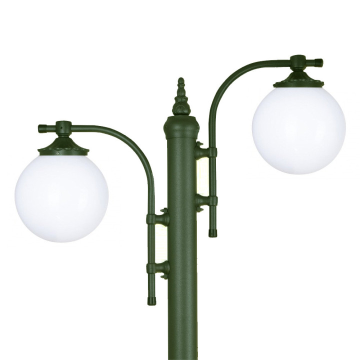Lampadaire MADEIRA 2 lampes boule sphère ø25cm, hauteur 288cm