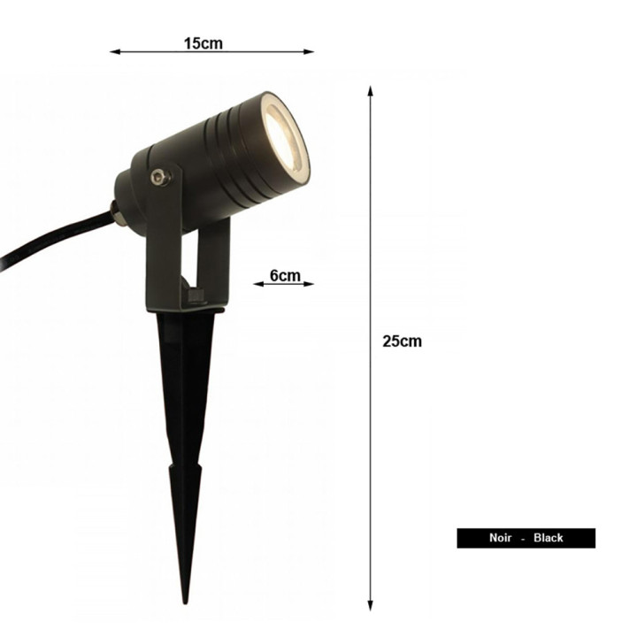 Spot au sol BEAMY S ampoule LED GU10 5W hauteur 25cm ou 55cm