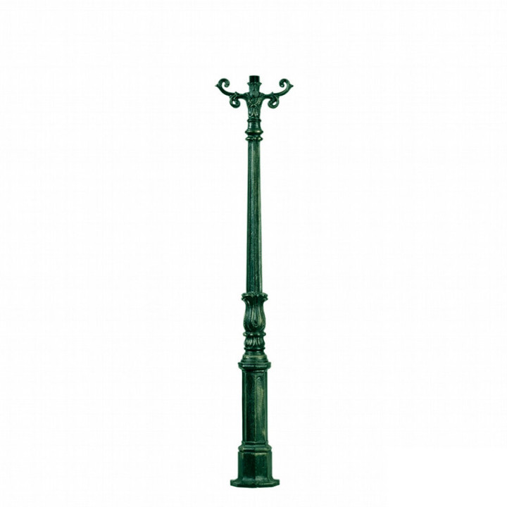 Lampadaire SCHIEDAM avec luminaire hexagonal et poteau alu3,55m