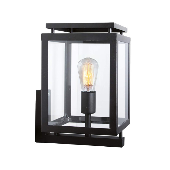 Applique luminaire DE VECHT mural cubique acier inoxydable noir