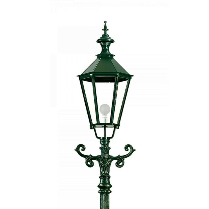 Lampadaire SCHIEDAM avec luminaire hexagonal et poteau alu3,55m