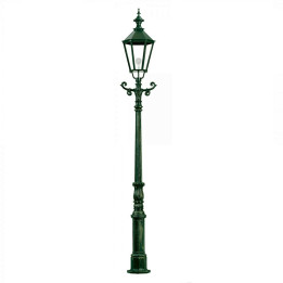 Lampadaire SCHIEDAM avec luminaire hexagonal et poteau alu3,55m