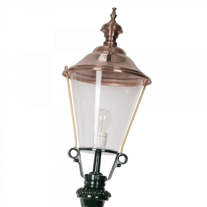 Lampadaire DE RIJP lanterne ronde classique sur potelet alu 150cm