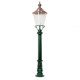 Lampadaire DE RIJP lanterne ronde classique sur potelet alu 150cm