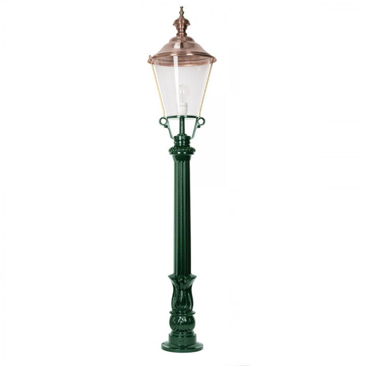 Lampadaire DE RIJP lanterne ronde classique sur potelet alu 150cm