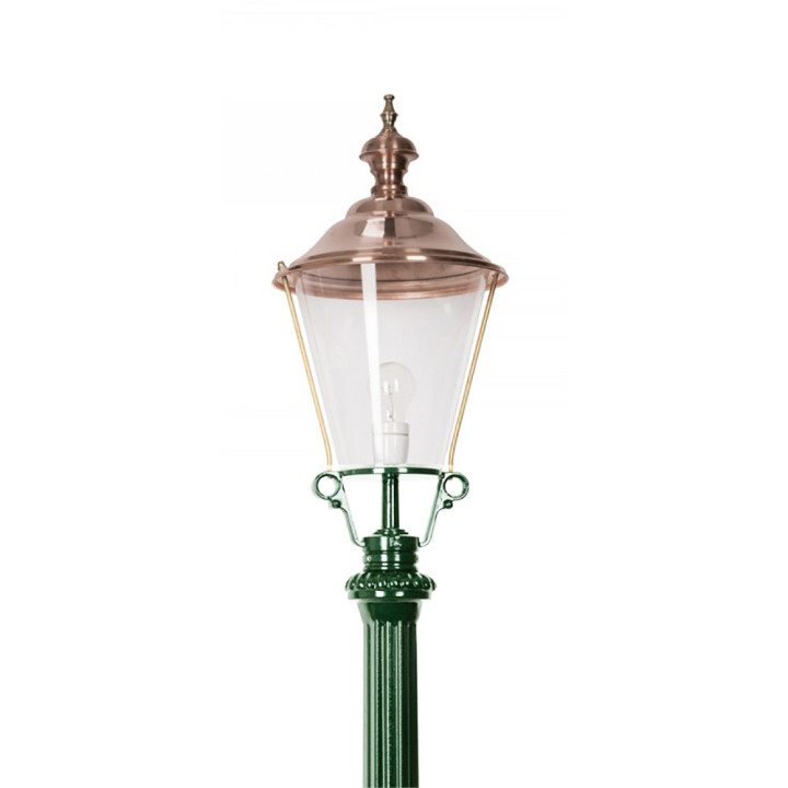 Lampadaire DE RIJP lanterne ronde classique sur potelet alu 150cm