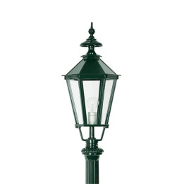 Lampadaire DE WAARD avec luminaire hexagonal et poteau alu 1,50m