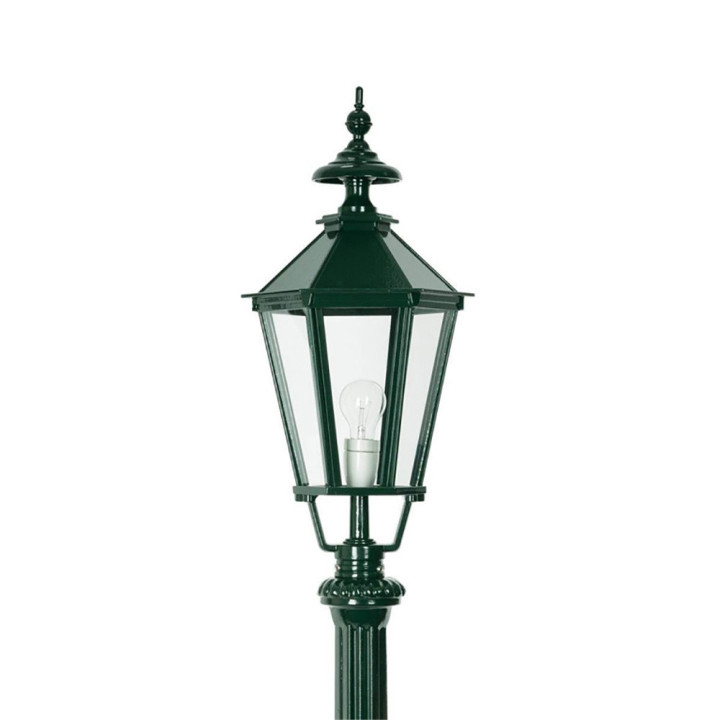 Lampadaire DE WAARD avec luminaire hexagonal et poteau alu 1,50m