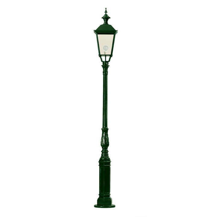 Luminaire DRESDEN avec lanterne carrée et poteau fonte d'alu 2,90m