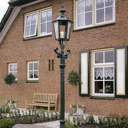 Lampadaire HANNOVRE lampe hexagonale, support, poteau 2,64m