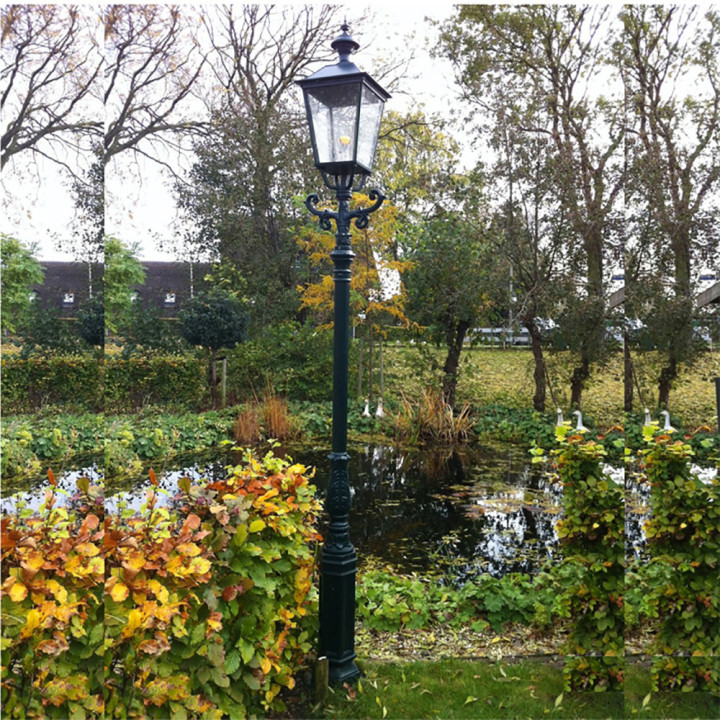 Lampadaire WENEN lampe carré, support d'échelle et poteau 3,25m