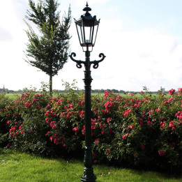Lampadaire NUREMBERG lampe hexagonale, support et poteau 2,05m