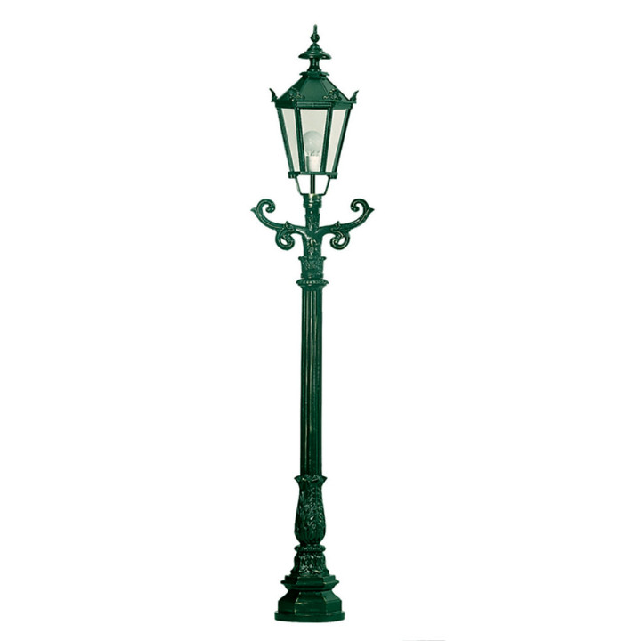 Lampadaire NUREMBERG lampe hexagonale, support et poteau 2,05m