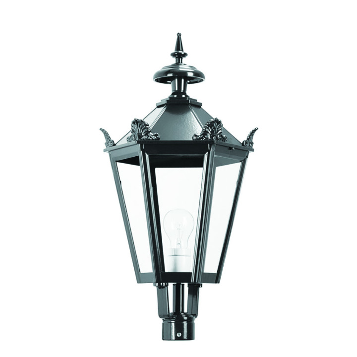Lampadaire NUREMBERG lampe hexagonale, support et poteau 2,05m