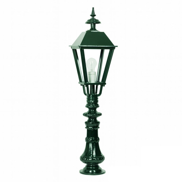 Lanterne BRIGHTON lampe carrée classique et potelet fonte 0,95m