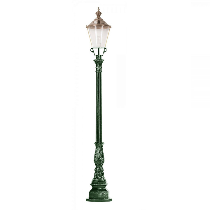 Lanterne OBERHAUSEN lampe ronde classique, potelet fonte 2,25m