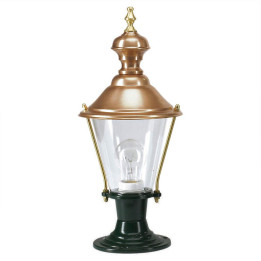 Lanterne C208 lampe ronde classique sur pied en fonte d'alu 46cm