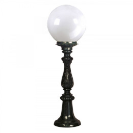Lanterne R222 lampe sphérique globe opaque sur pied fonte 80cm