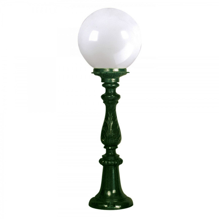 Lanterne R222 lampe sphérique globe opaque sur pied fonte 80cm