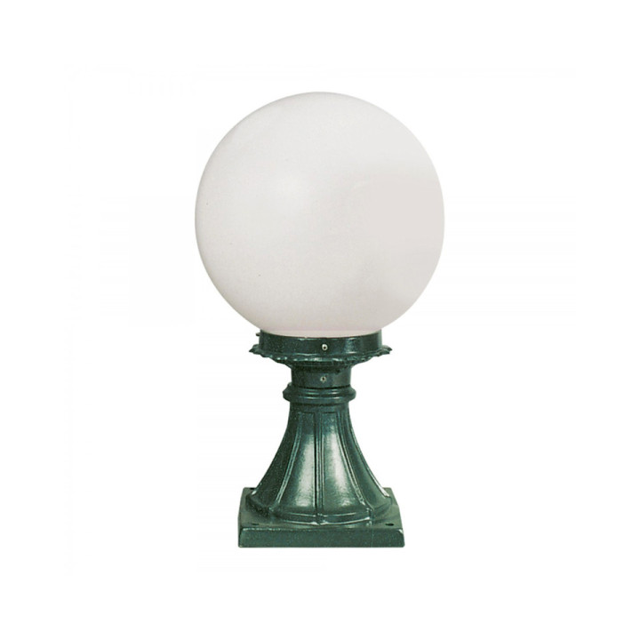 Lanterne R224 lampe sphérique globe opaque sur pied fonte 55cm