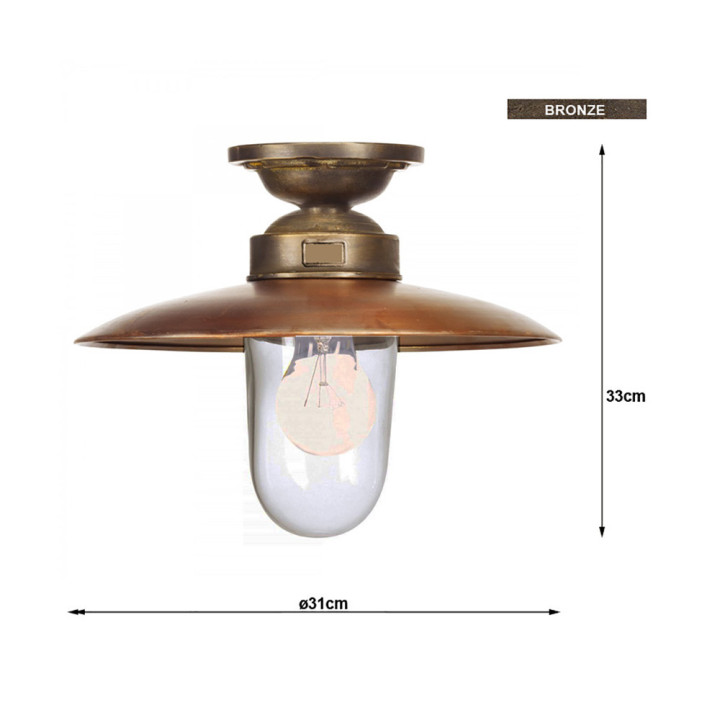 Suspension sans chaine en bronze et cuivre LANDES hauteur 33cm